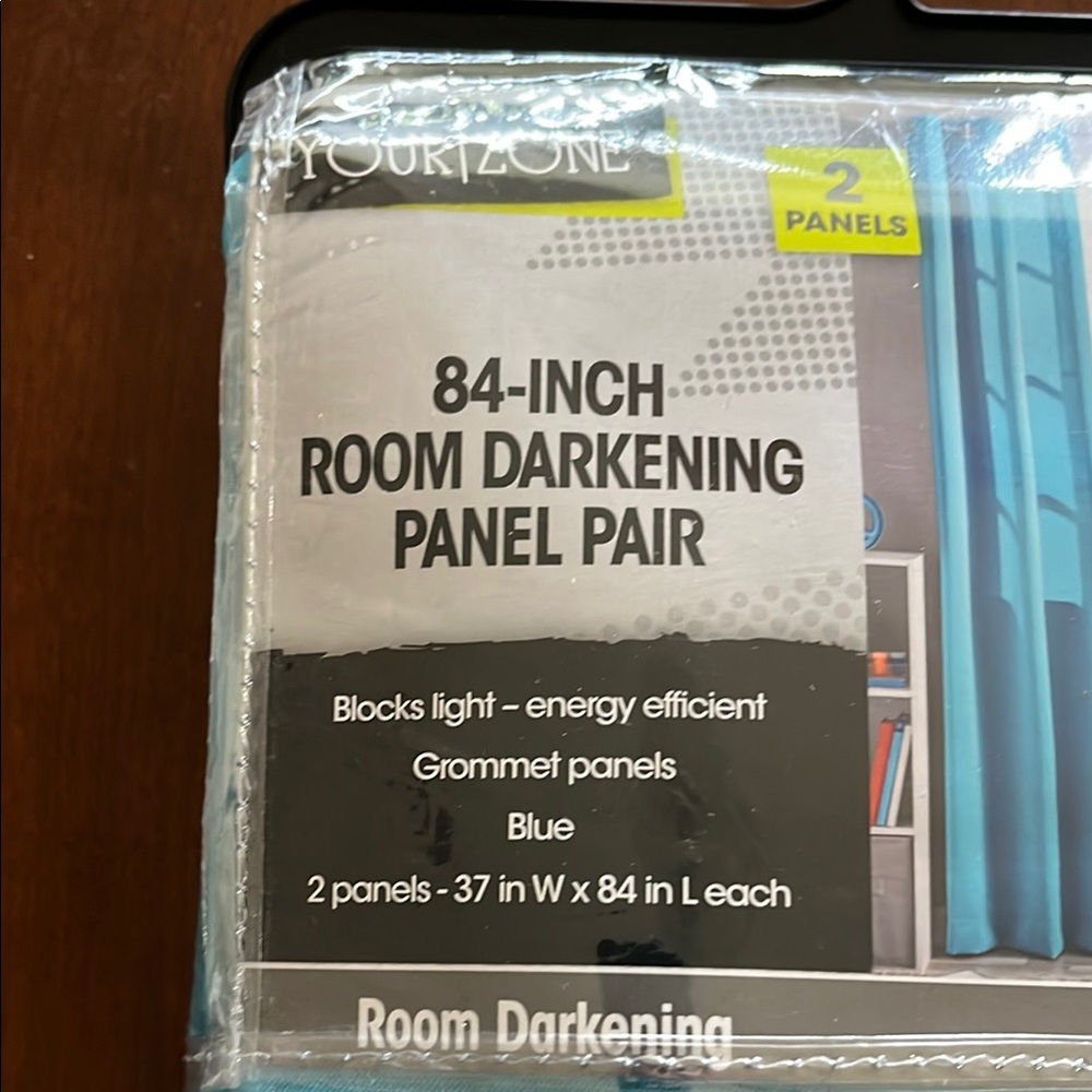 Turquoise Room Darkening Curtain Panels - Picture 2 of 4